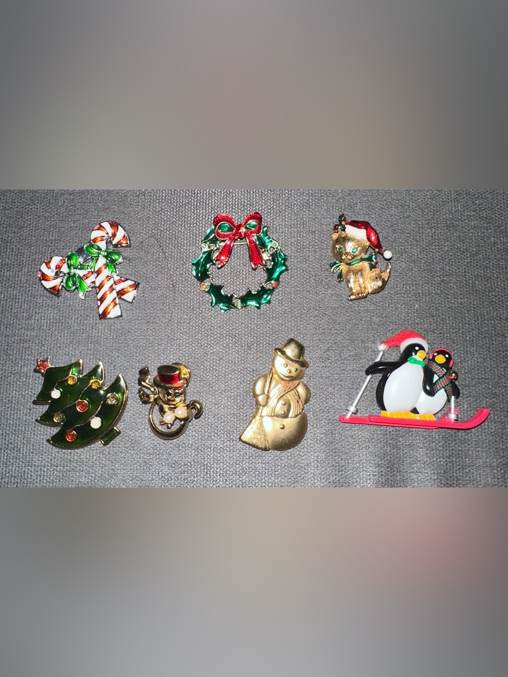 Festive Christmas  Pin Set - Green, Red, Gold